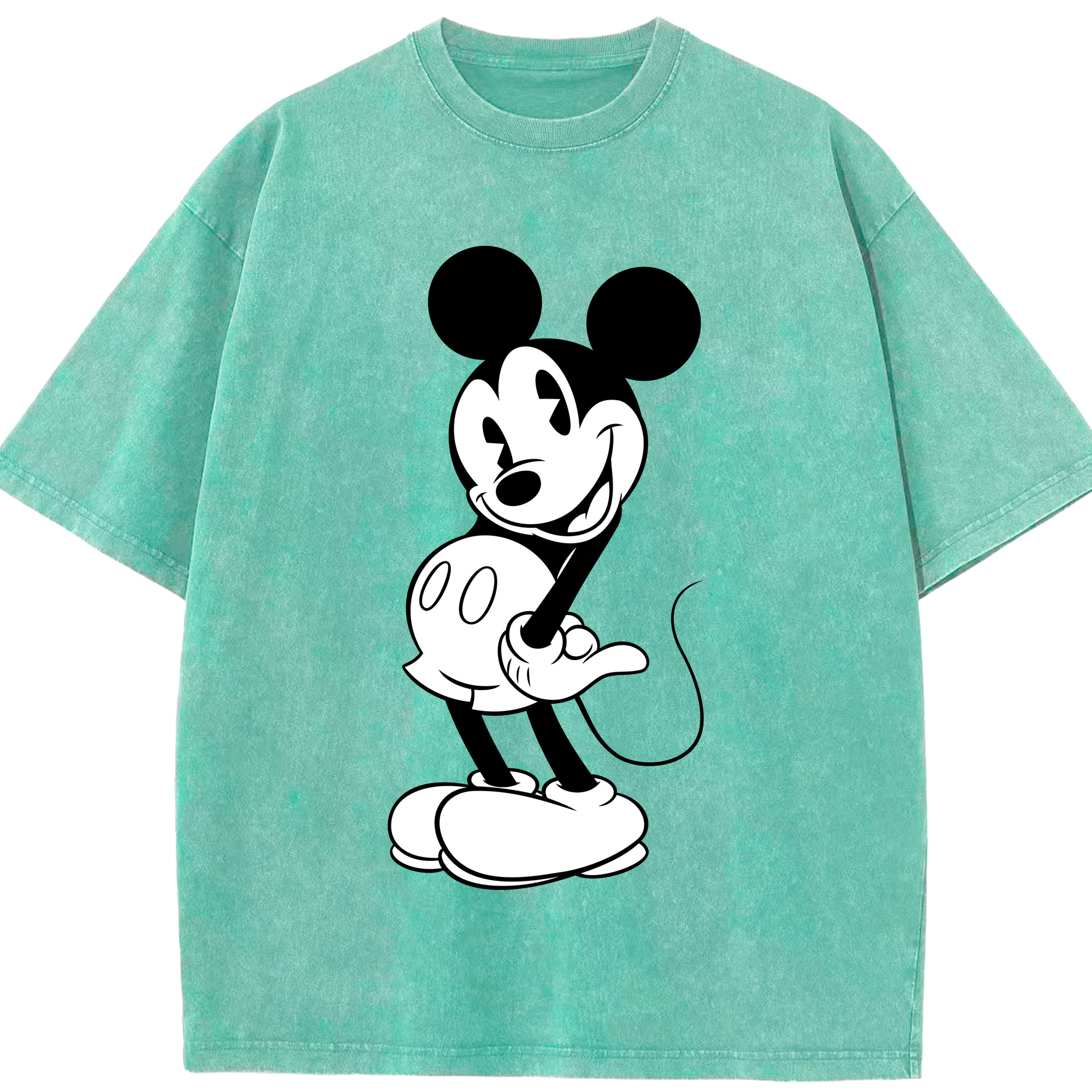 （画像用） ミッキーマウス Mickey Mouse 綿100% ヴィンテージ風 半袖Tシャツ（フロントプリント）